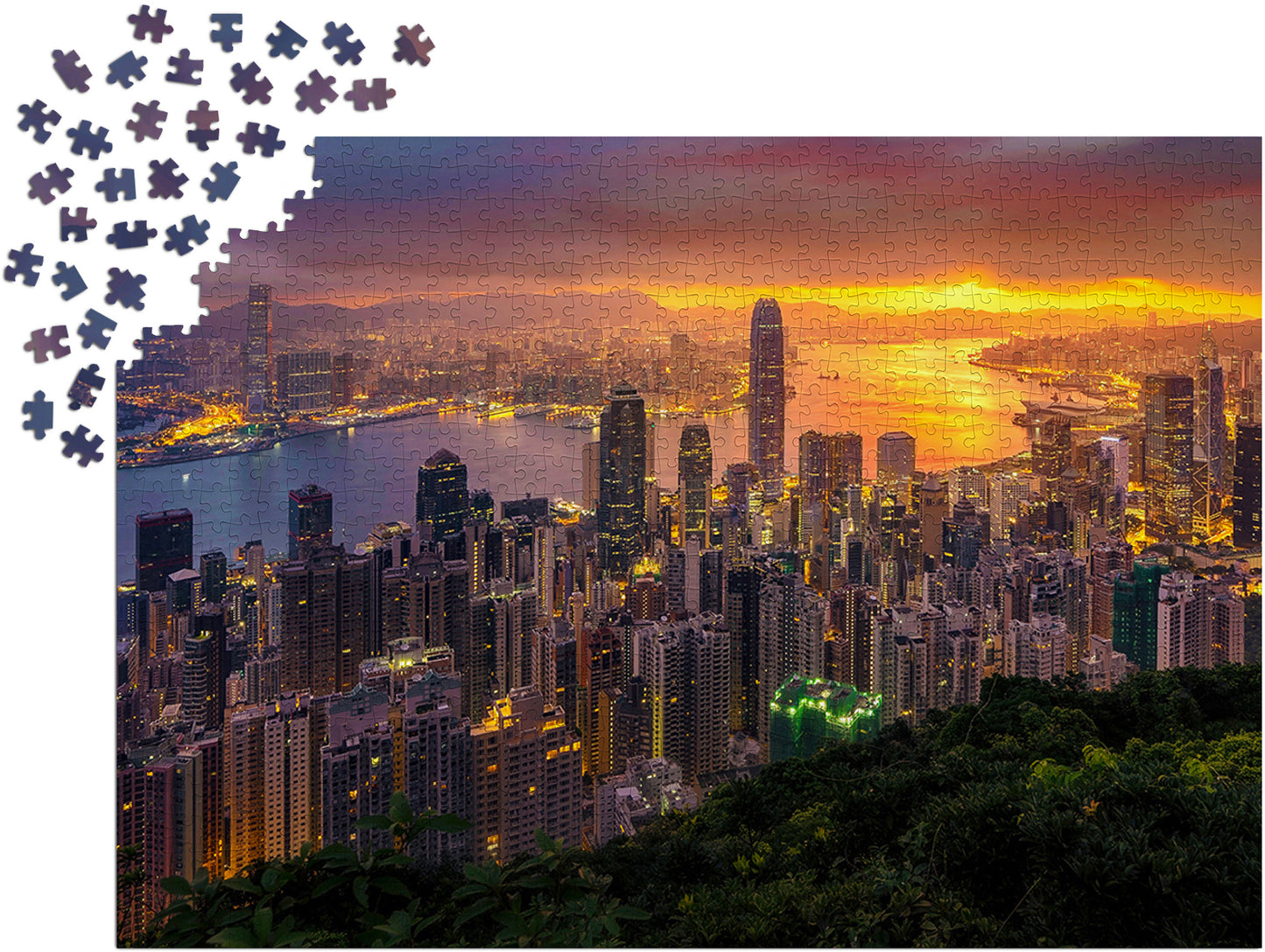 1000 Pieces Jigsaw Puzzle - Hong Kong at Sunrise (1371)