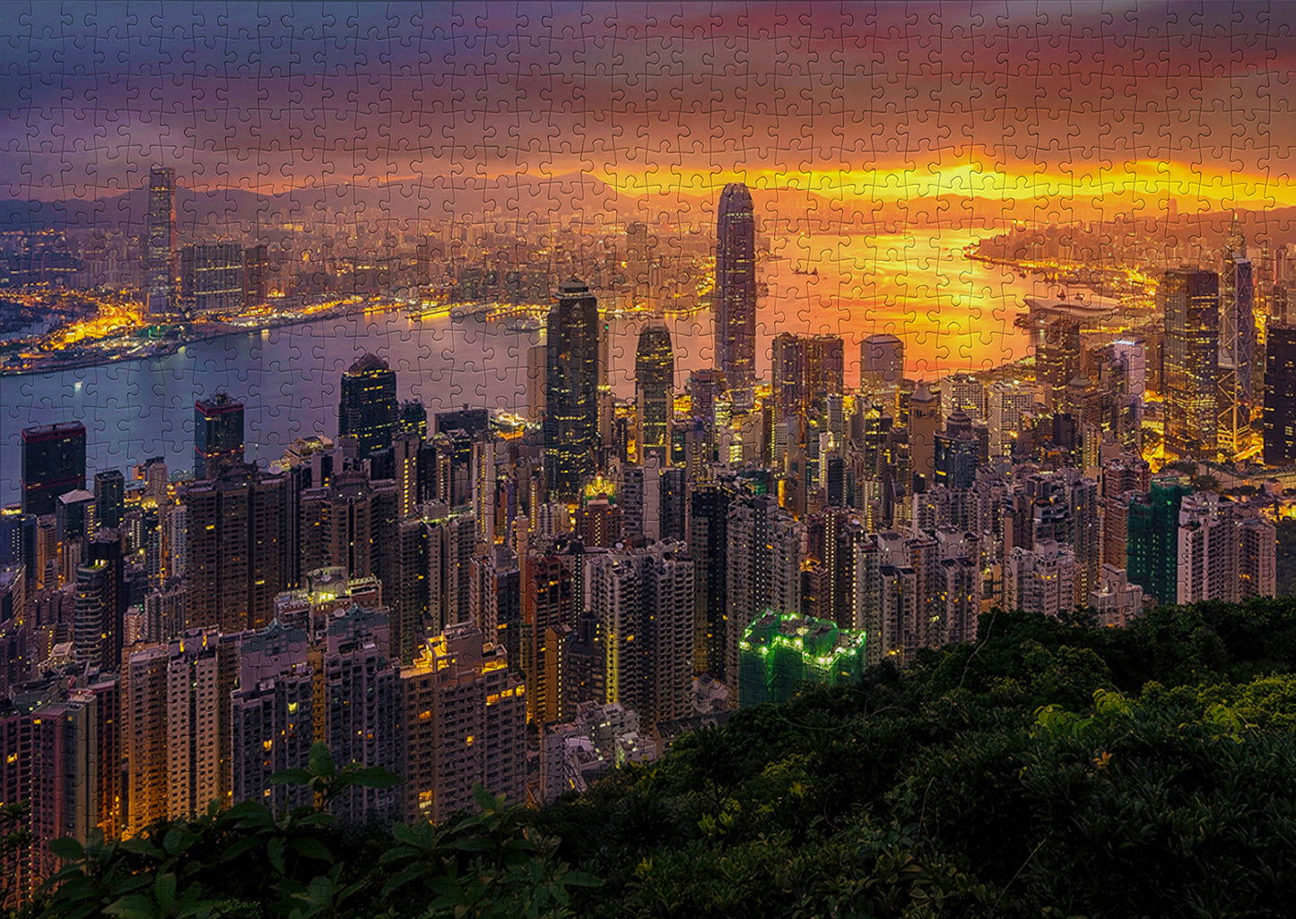 1000 Pieces Jigsaw Puzzle - Hong Kong at Sunrise (1371)