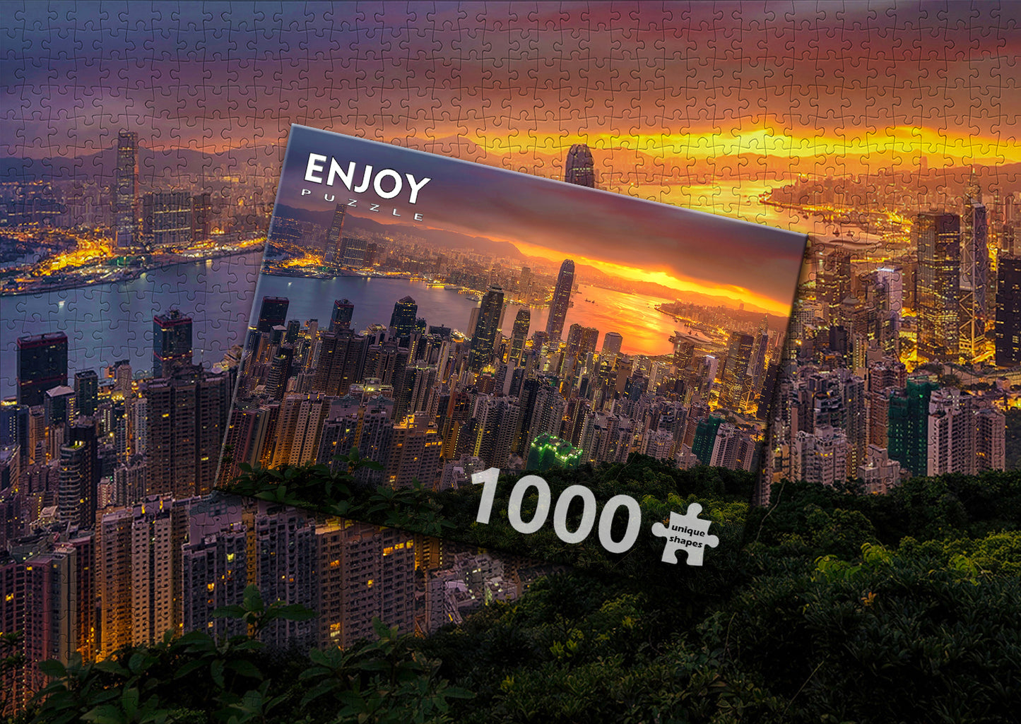 1000 Pieces Jigsaw Puzzle - Hong Kong at Sunrise (1371)