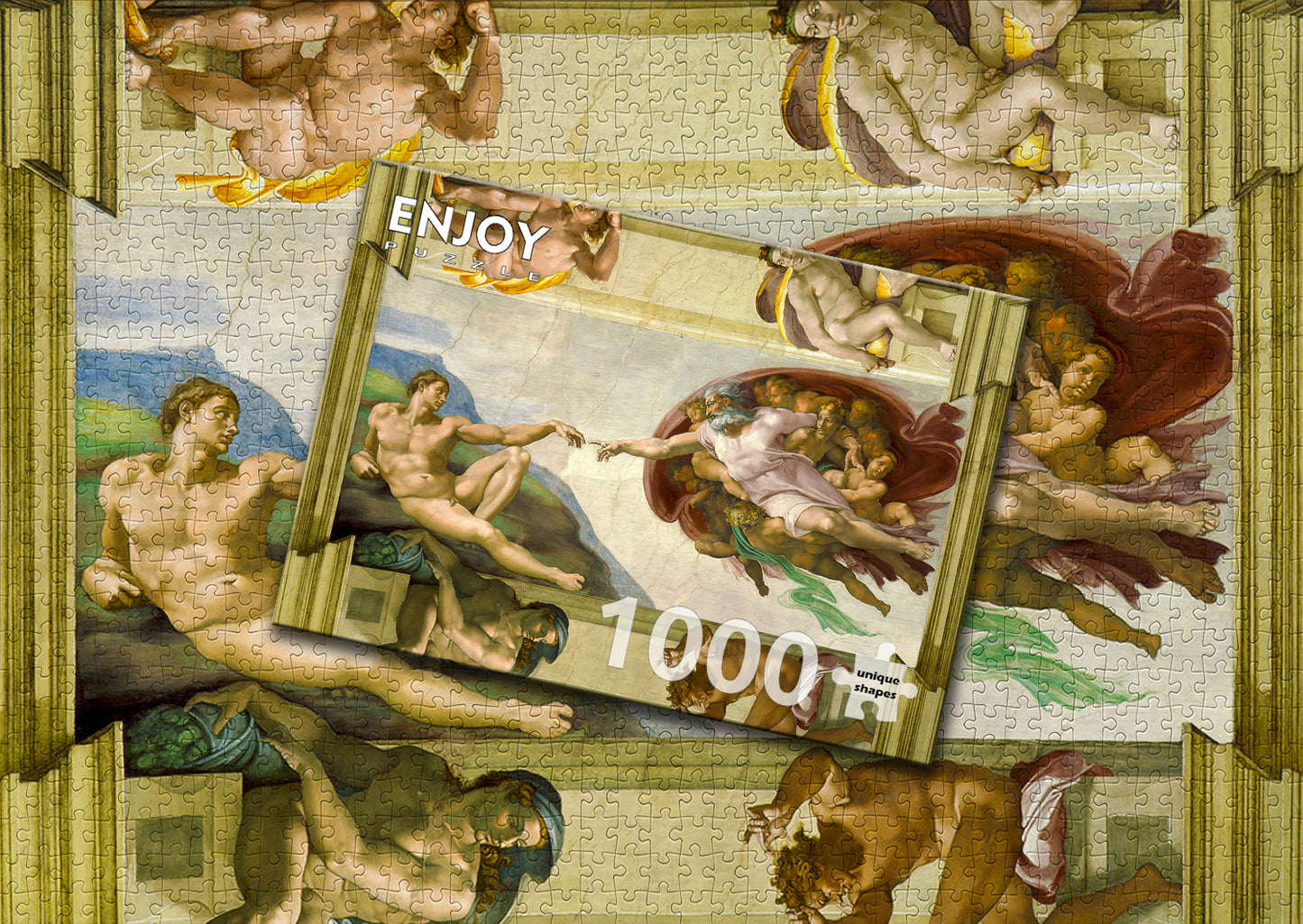 1000 Pieces Jigsaw Puzzle - Michelangelo Buonarroti: The Creation of Adam (1383)
