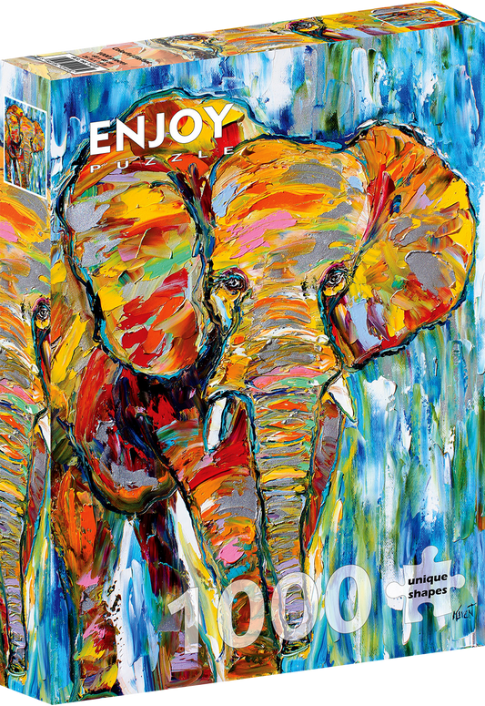 1000 Pieces Jigsaw Puzzle - Colorful Elephant (1413)