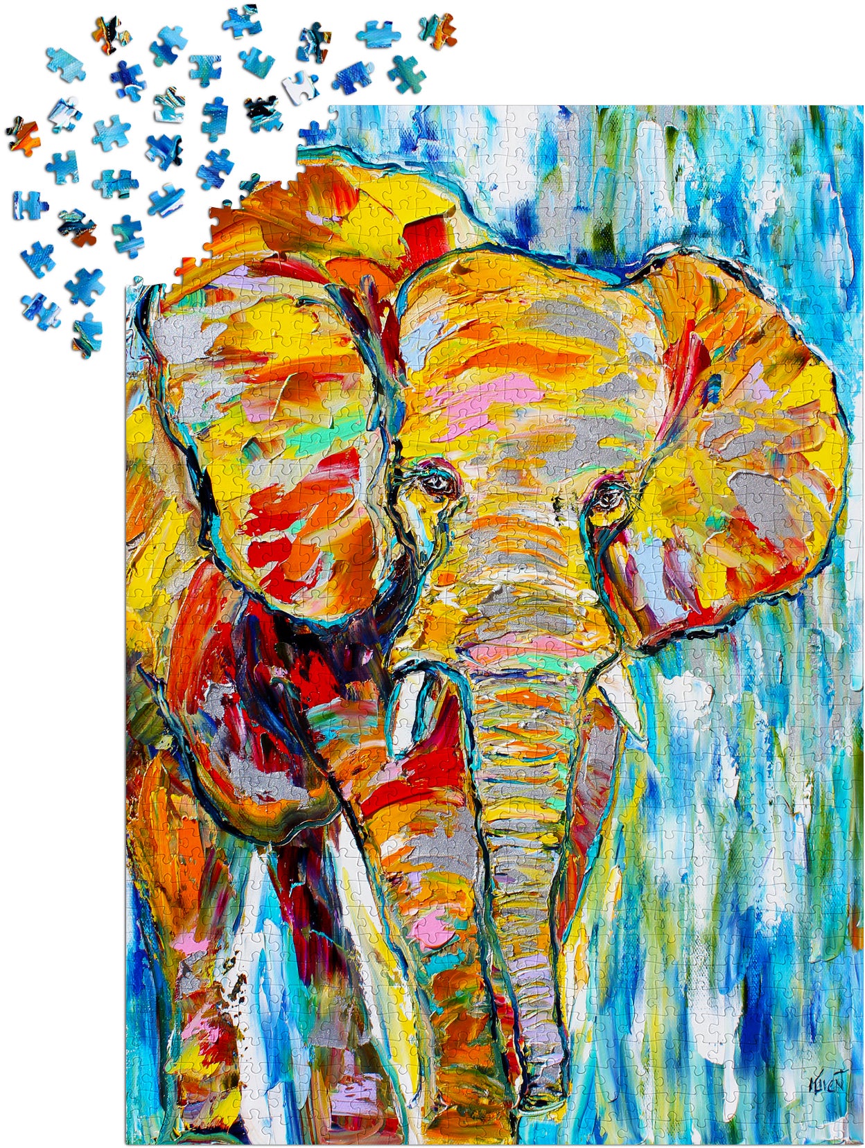 1000 Pieces Jigsaw Puzzle - Colorful Elephant (1413)