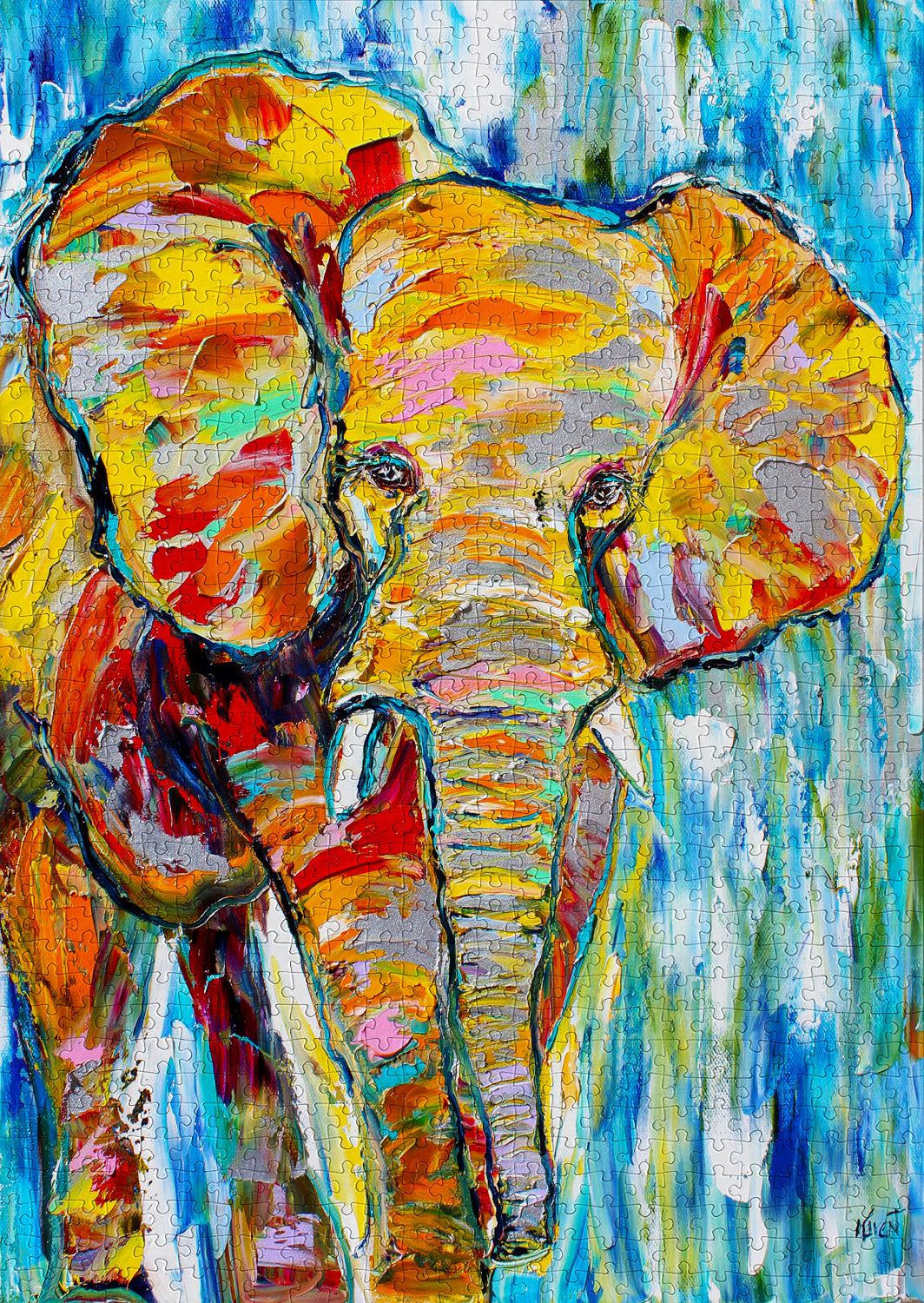 1000 Pieces Jigsaw Puzzle - Colorful Elephant (1413)