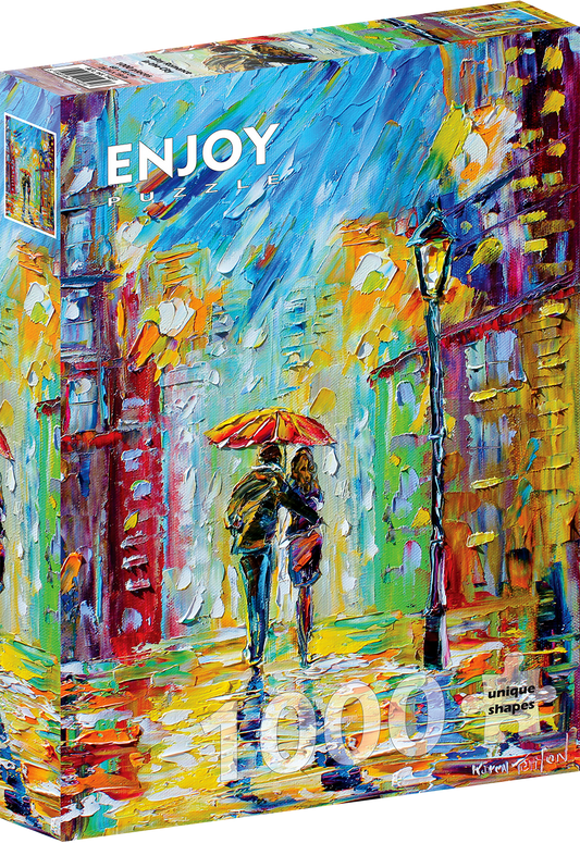 1000 Pieces Jigsaw Puzzle - Rainy Romance in the City (1431)