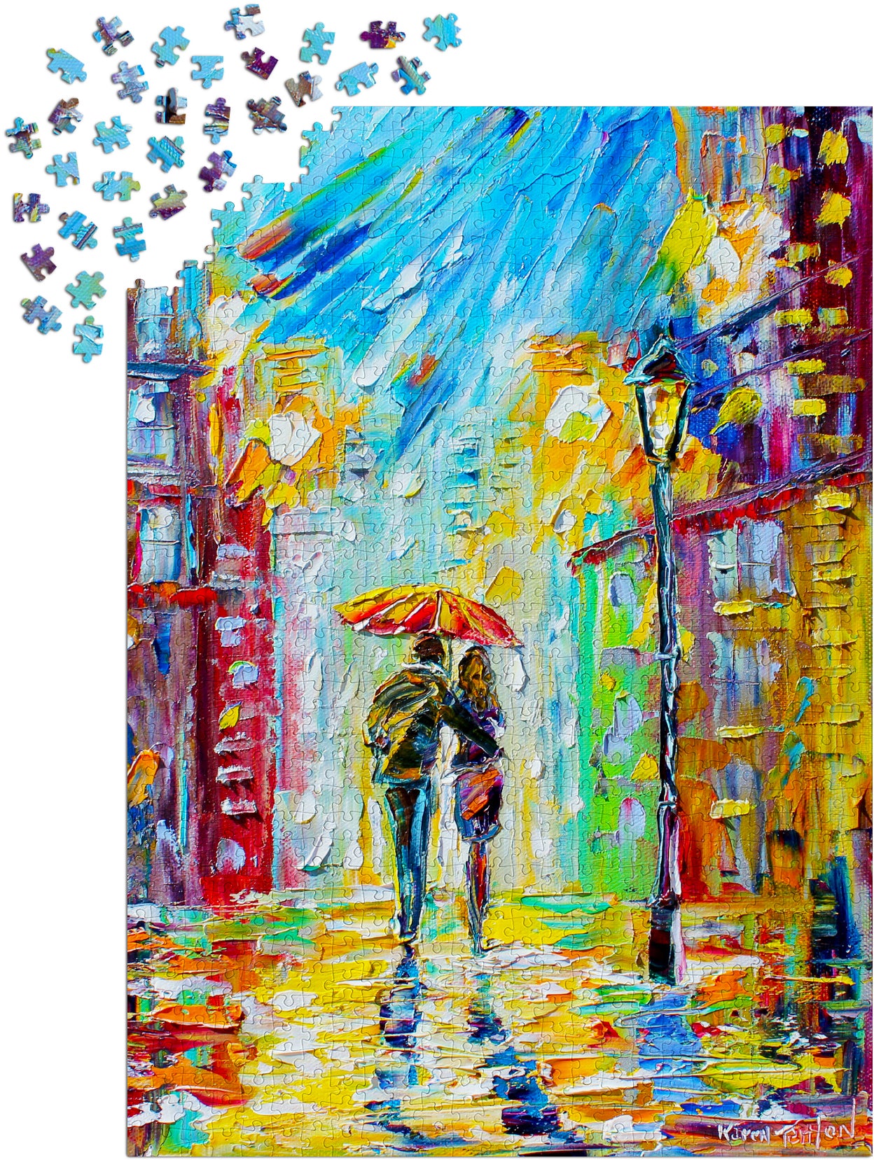 1000 Pieces Jigsaw Puzzle - Rainy Romance in the City (1431)