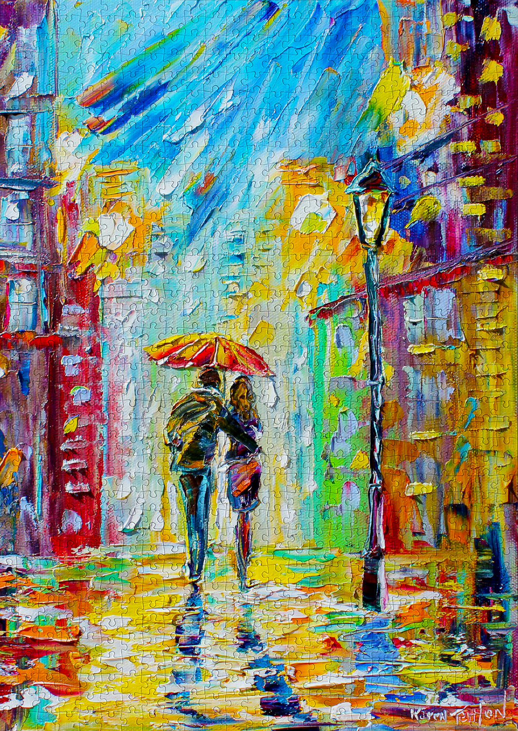 1000 Pieces Jigsaw Puzzle - Rainy Romance in the City (1431)