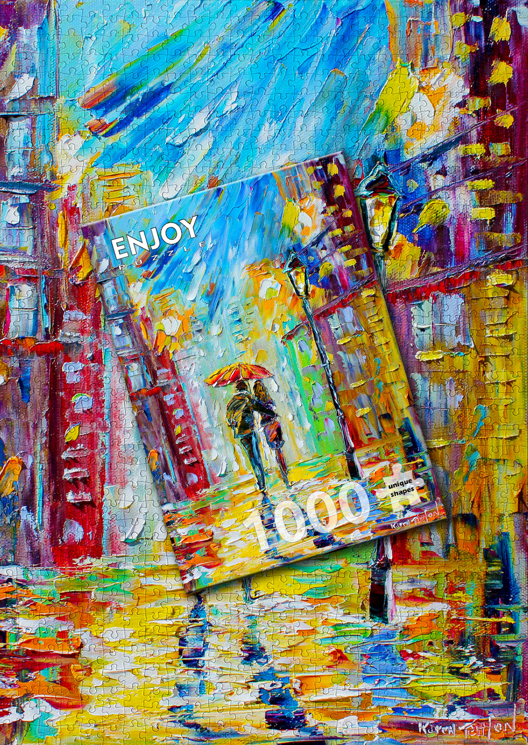 1000 Pieces Jigsaw Puzzle - Rainy Romance in the City (1431)