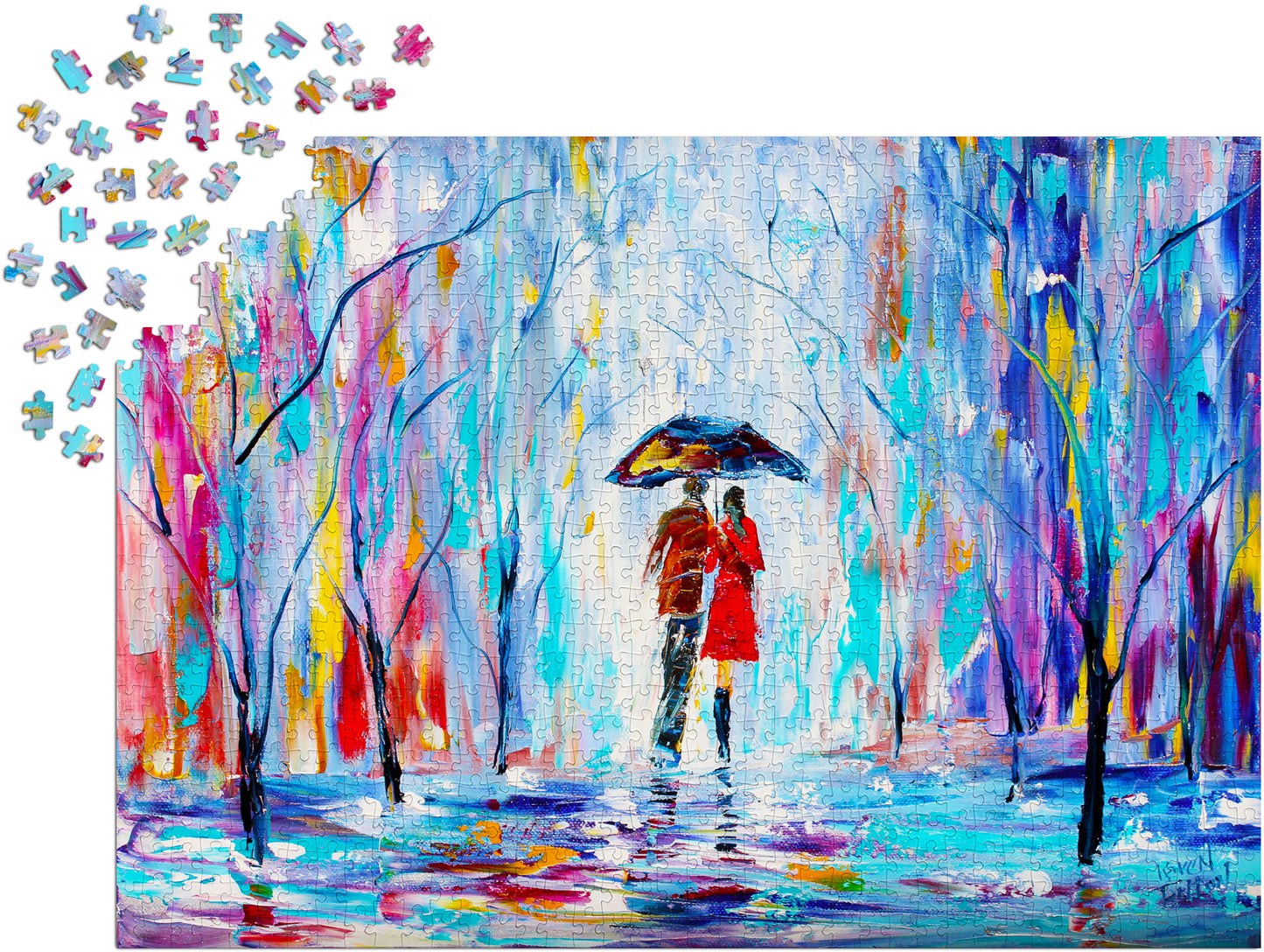 1000 Pieces Jigsaw Puzzle - Rainy Love (1446)