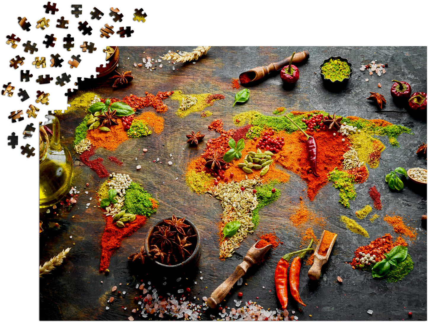 1000 Pieces Jigsaw Puzzle - World Map in Spices (1461)