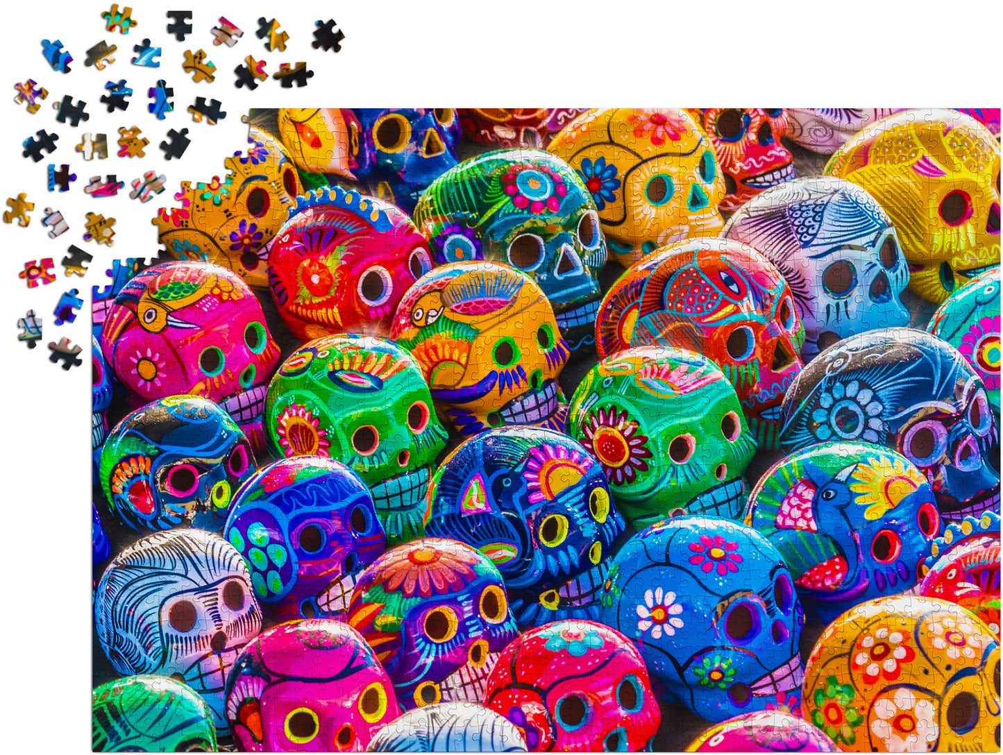 1000 Pieces Jigsaw Puzzle - Colorful Skulls (1464)