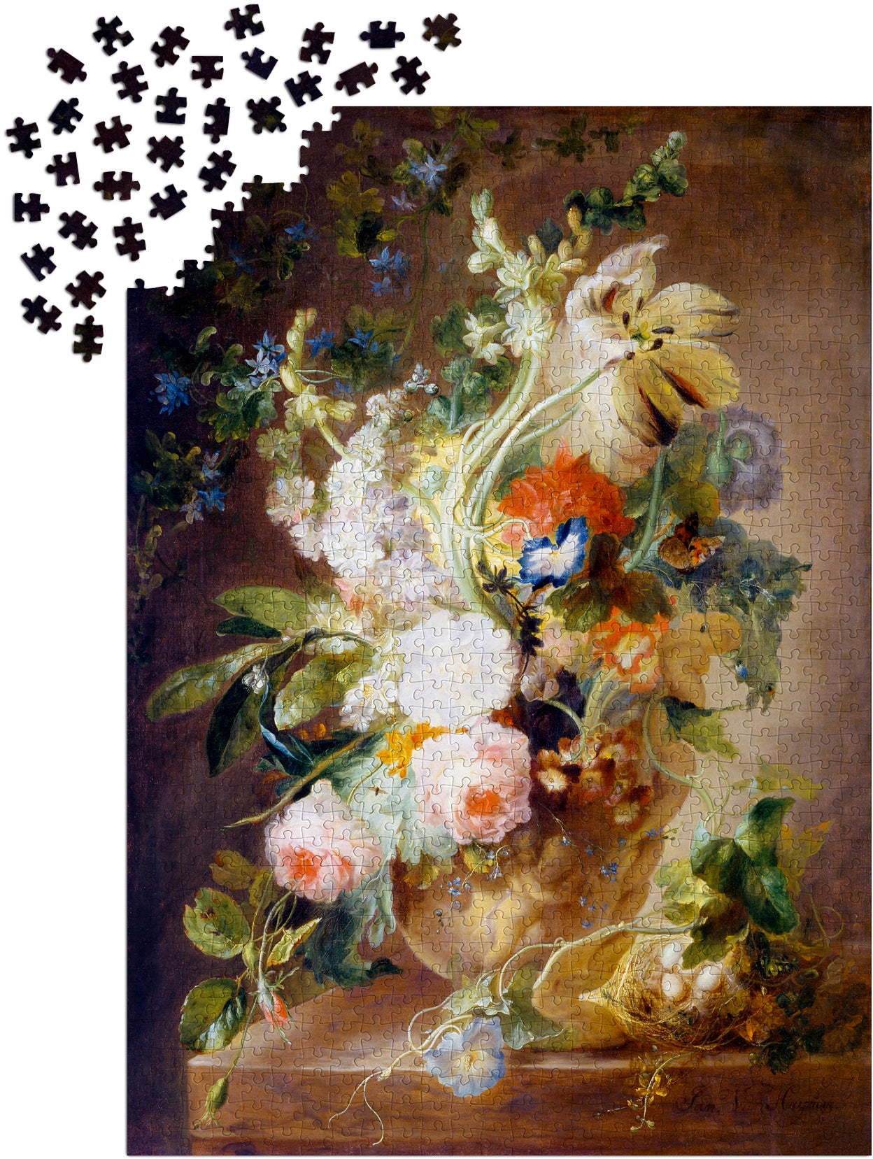 1000 Pieces Jigsaw Puzzle - Jan van Huysum: Vase with Flowers (1521)