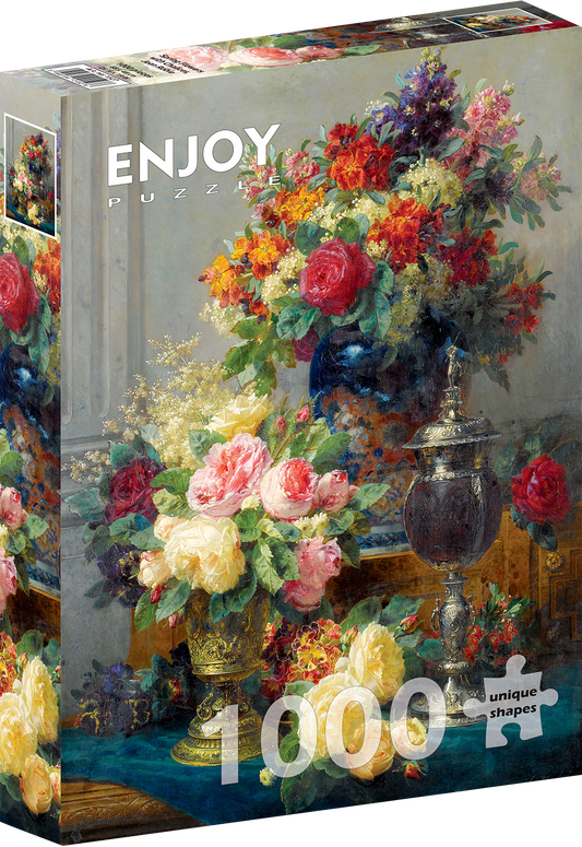 1000 Pieces Jigsaw Puzzle - Jean Robie Baptiste: Spring Flowers with Chalices (1527)