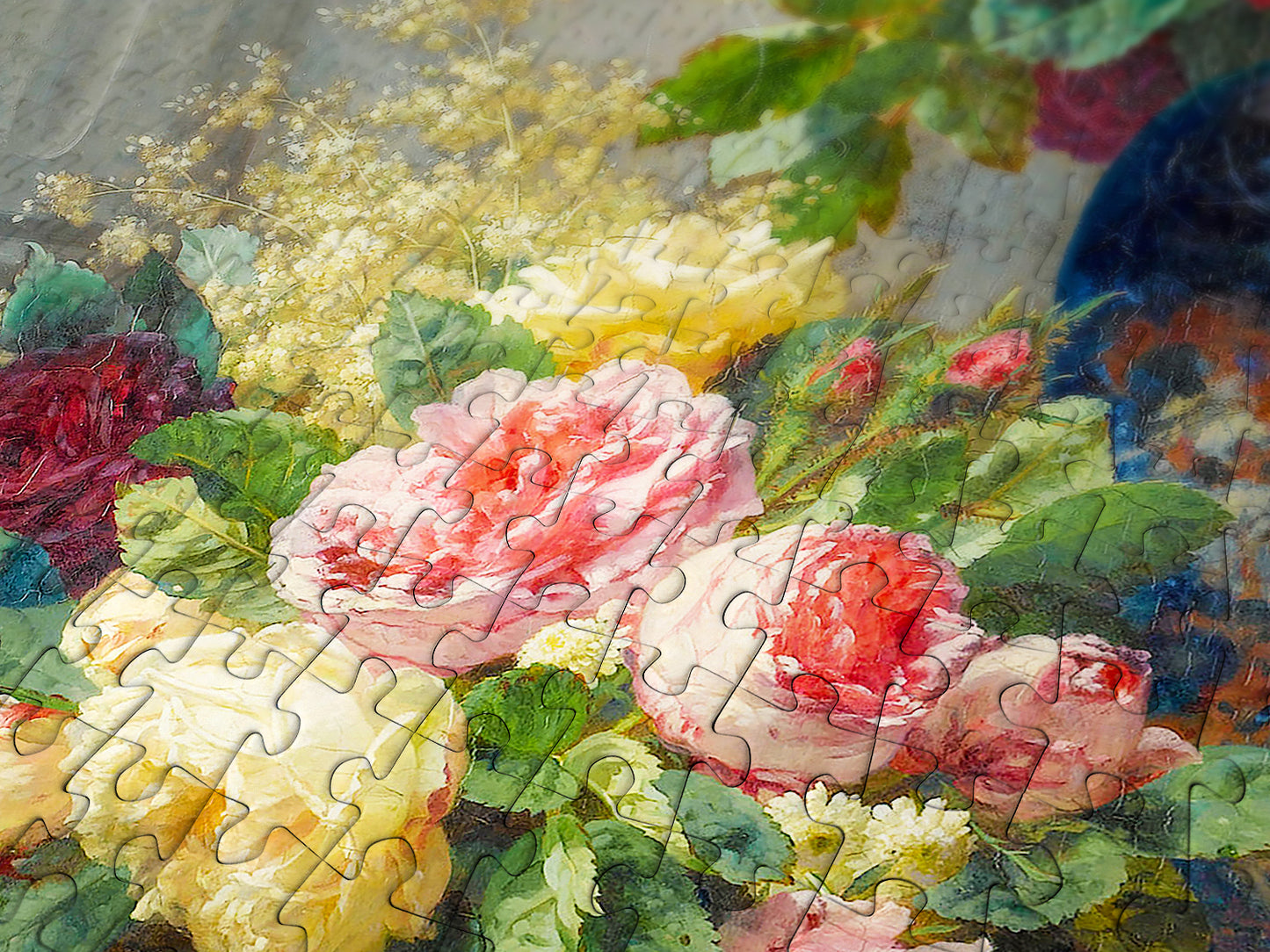 1000 Pieces Jigsaw Puzzle - Jean Robie Baptiste: Spring Flowers with Chalices (1527)