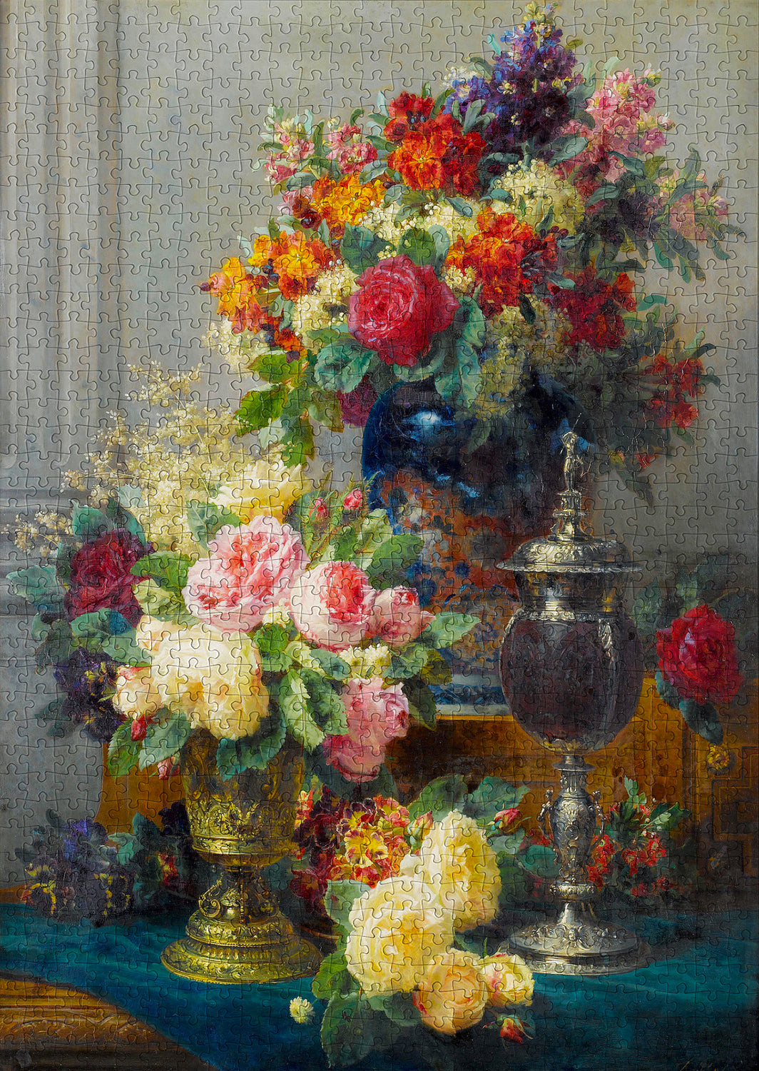 1000 Pieces Jigsaw Puzzle - Jean Robie Baptiste: Spring Flowers with Chalices (1527)