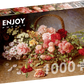 1000 Pieces Jigsaw Puzzle - Hans Buchner: A Basket of Roses and Carnations (1530)