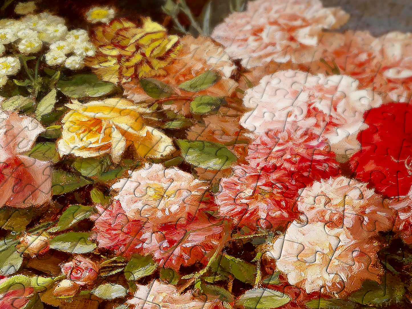 1000 Pieces Jigsaw Puzzle - Hans Buchner: A Basket of Roses and Carnations (1530)