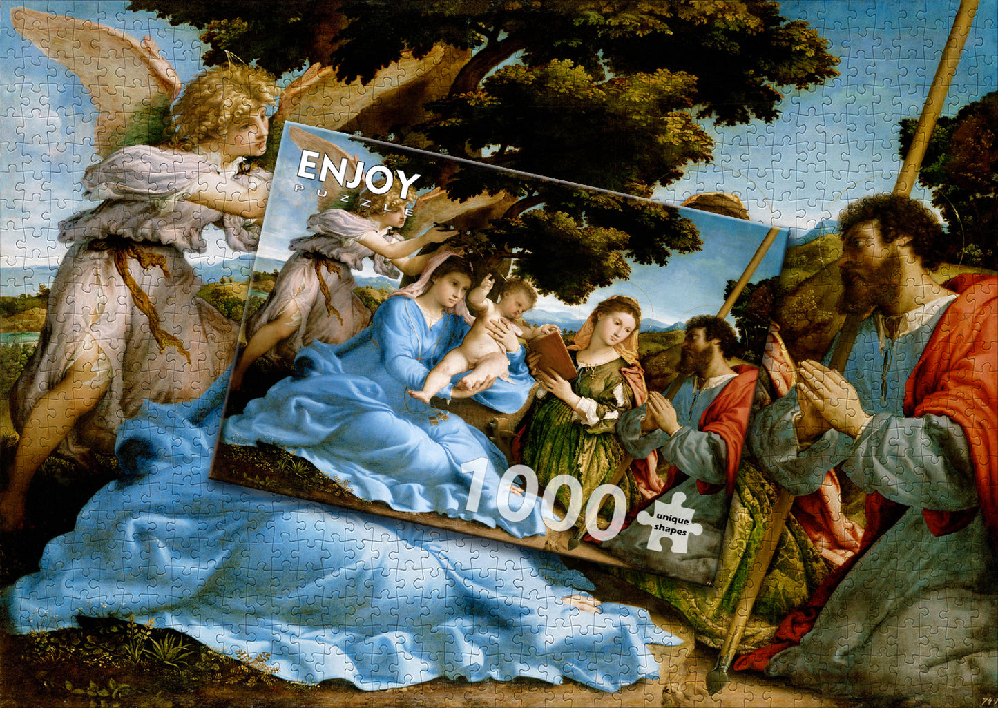 1000 Pieces Jigsaw Puzzle - Lorenzo Lotto: Madonna and Child with Saints Catherine and Thomas (1536)