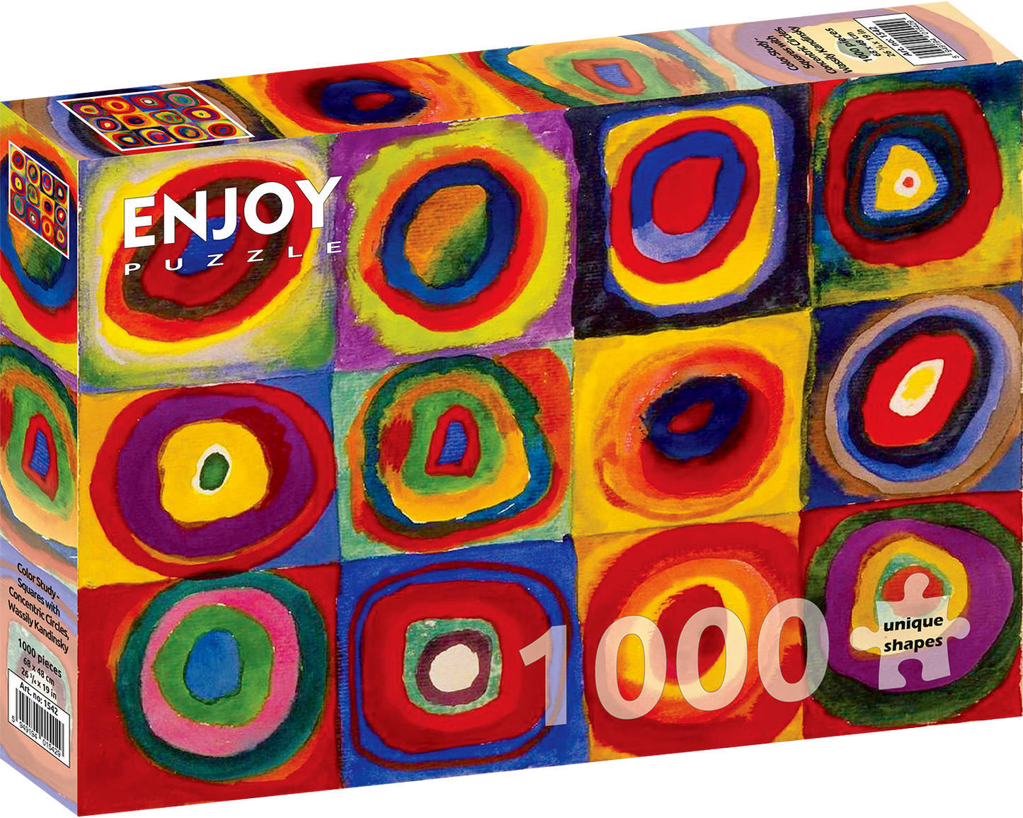 1000 Pieces Jigsaw Puzzle - Vassily Kandinsky: Color Study - Squares with Concentric Circles (1542)