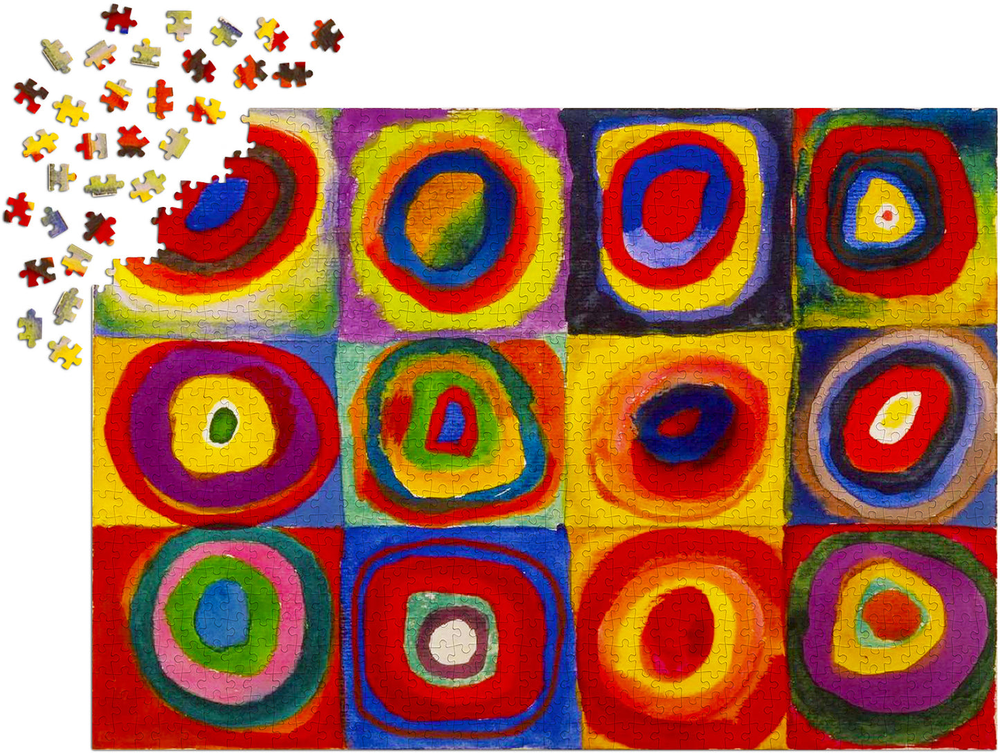 1000 Pieces Jigsaw Puzzle - Vassily Kandinsky: Color Study - Squares with Concentric Circles (1542)