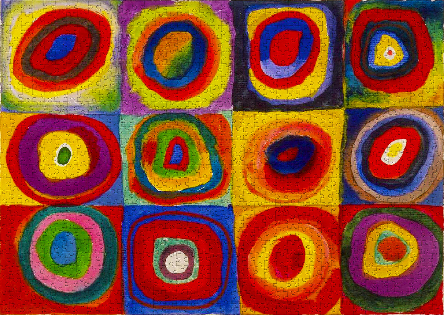 1000 Pieces Jigsaw Puzzle - Vassily Kandinsky: Color Study - Squares with Concentric Circles (1542)