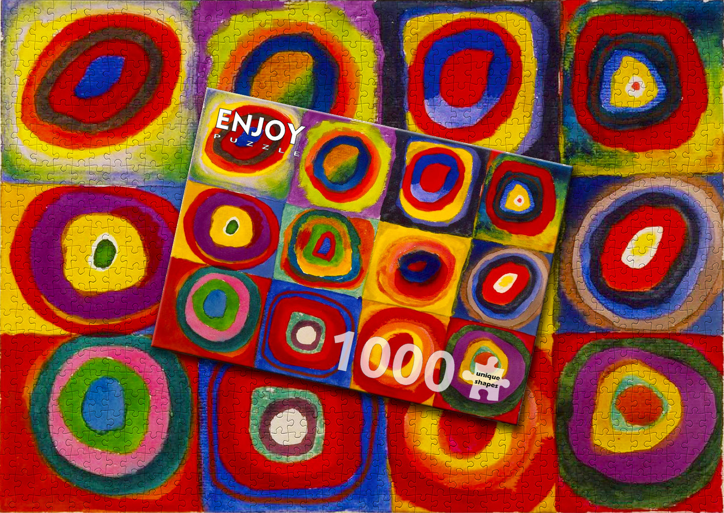 1000 Pieces Jigsaw Puzzle - Vassily Kandinsky: Color Study - Squares with Concentric Circles (1542)