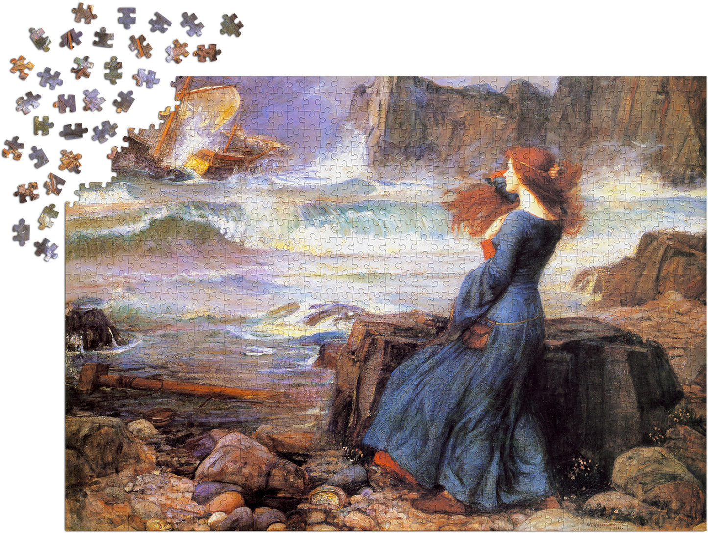 1000 Pieces Jigsaw Puzzle - John William Waterhouse: Miranda in the Tempest (1548)