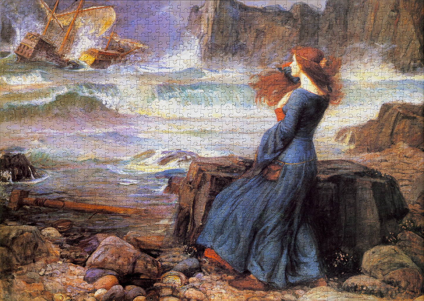 1000 Pieces Jigsaw Puzzle - John William Waterhouse: Miranda in the Tempest (1548)