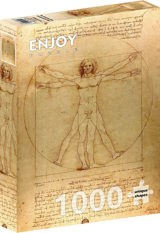 1000 Pieces Jigsaw Puzzle - Leonardo Da Vinci: The Vitruvian Man (1557)