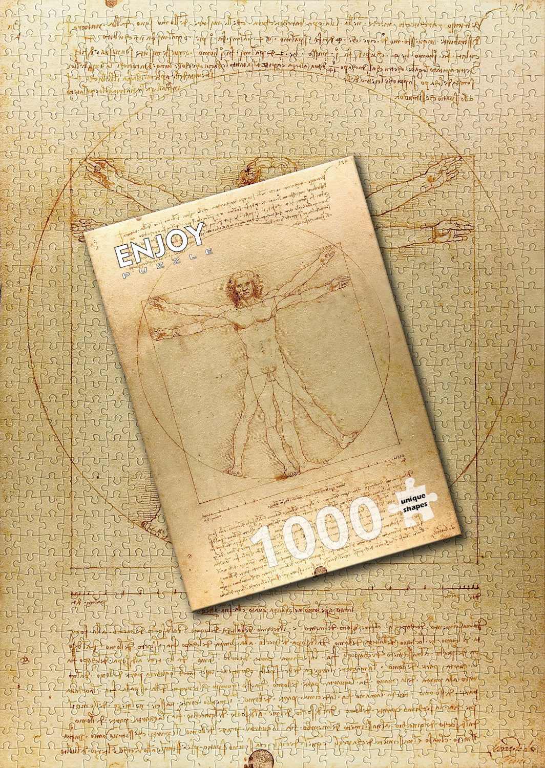 1000 Pieces Jigsaw Puzzle - Leonardo Da Vinci: The Vitruvian Man (1557)