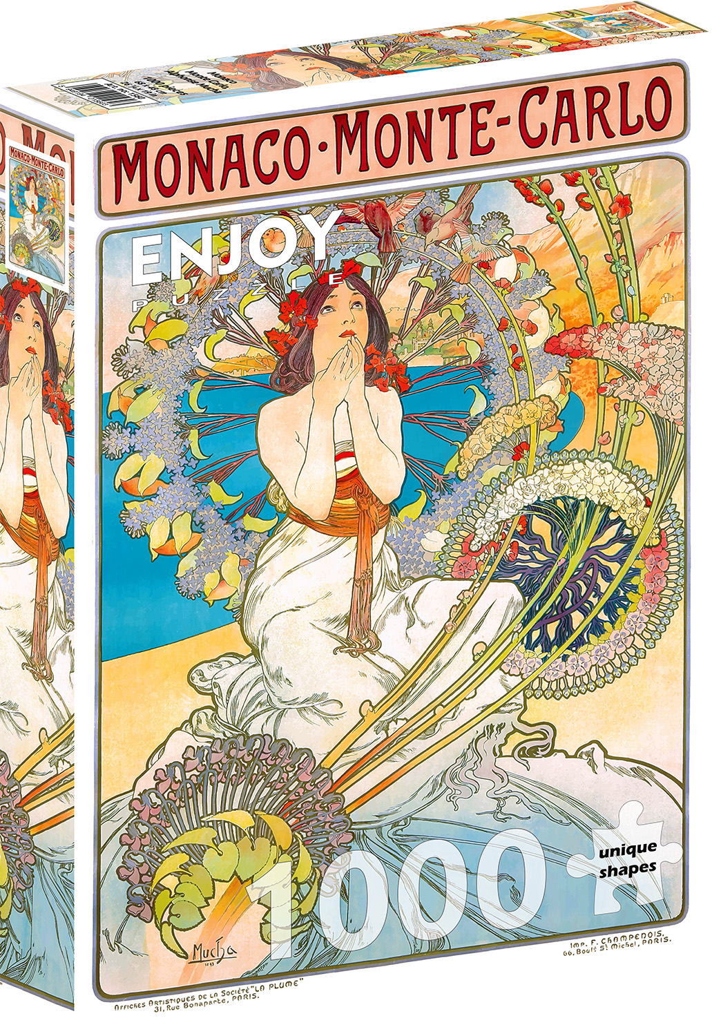 1000 Pieces Jigsaw Puzzle - Alfons Mucha: Monaco Monte Carlo (1560)
