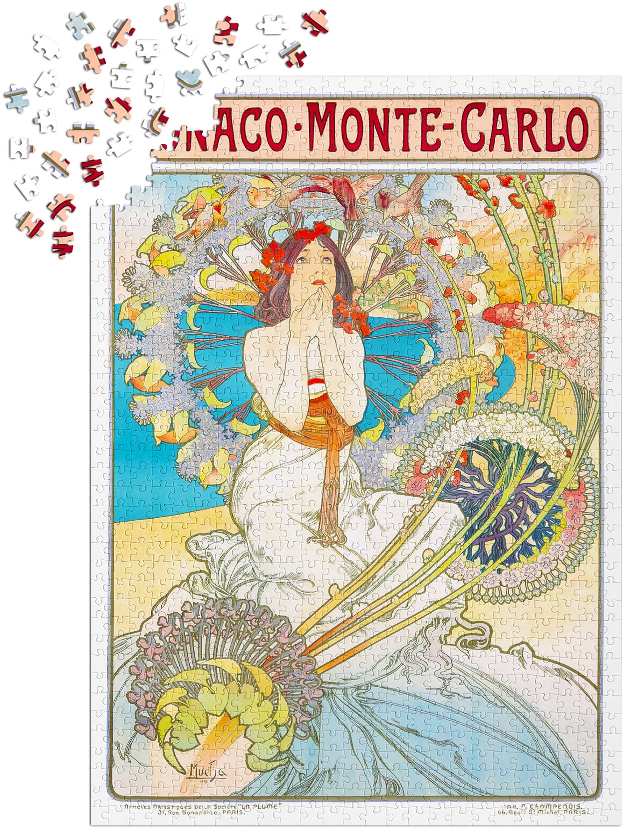 1000 Pieces Jigsaw Puzzle - Alfons Mucha: Monaco Monte Carlo (1560)