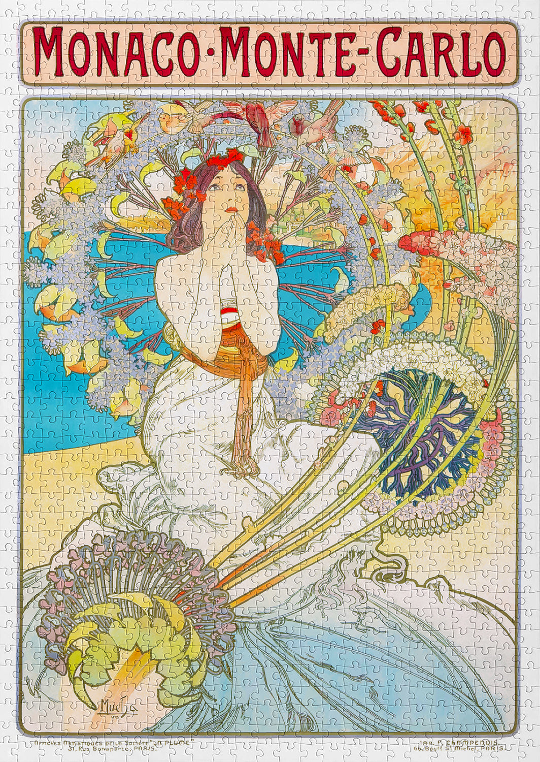 1000 Pieces Jigsaw Puzzle - Alfons Mucha: Monaco Monte Carlo (1560)