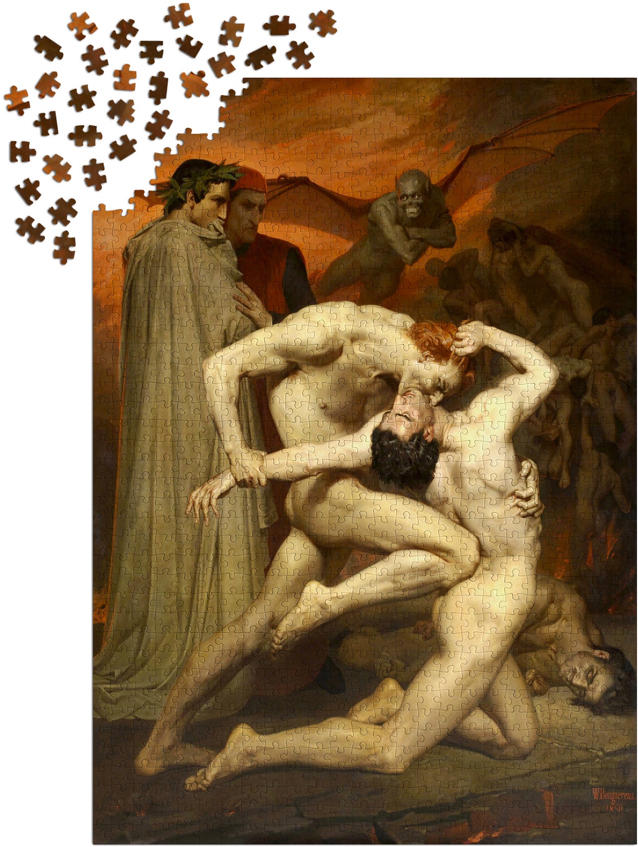 1000 Pieces Jigsaw Puzzle - William Bouguereau: Dante and Virgile (1563)