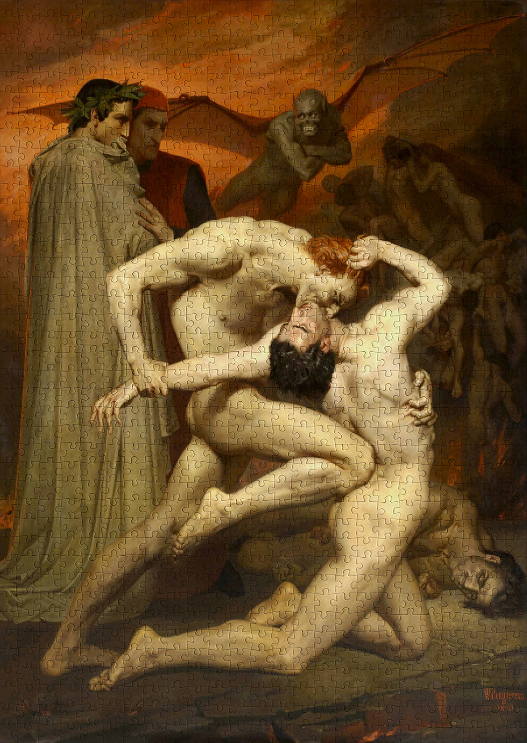1000 Pieces Jigsaw Puzzle - William Bouguereau: Dante and Virgile (1563)