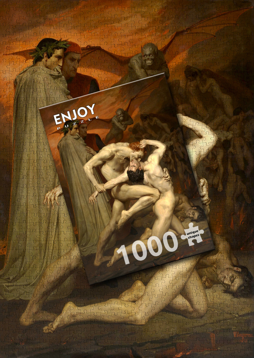 1000 Pieces Jigsaw Puzzle - William Bouguereau: Dante and Virgile (1563)