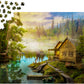 1000 Pieces Jigsaw Puzzle - A Log Cabin on the River (1602)