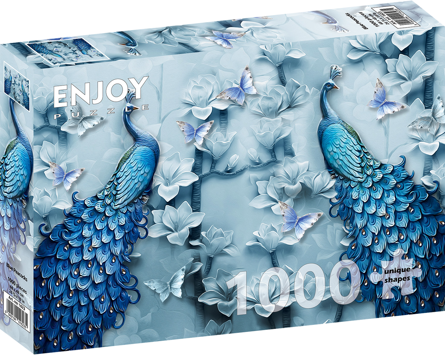 1000 Pieces Jigsaw Puzzle - Blue Peacocks (1623)