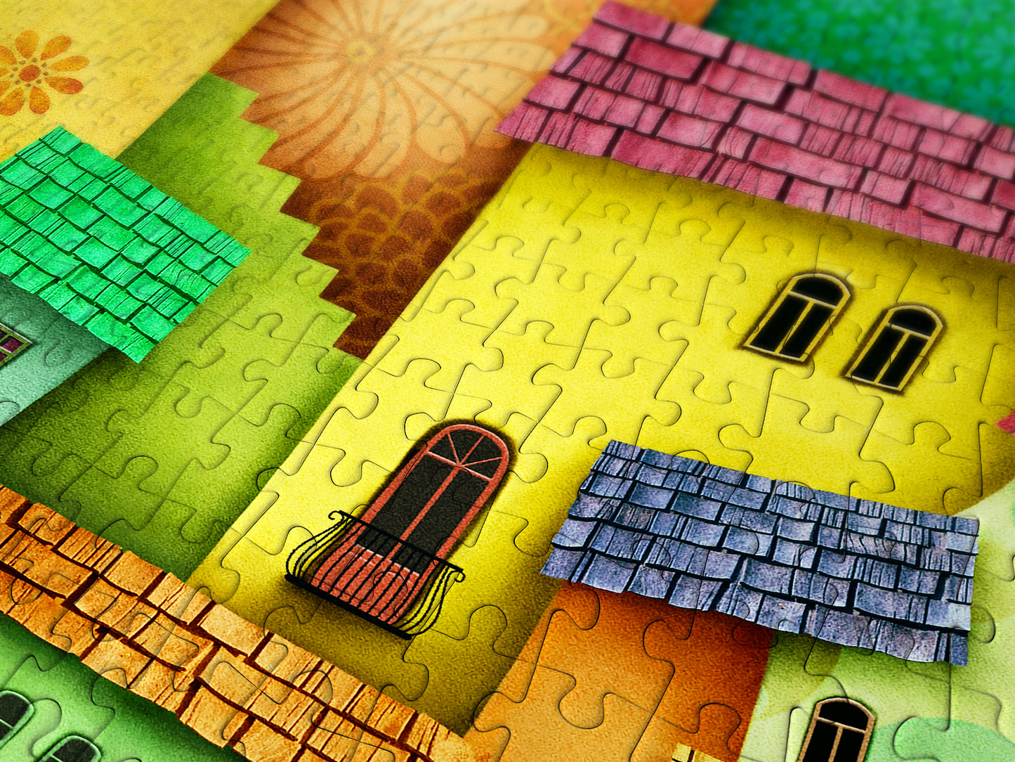 1000 Pieces Jigsaw Puzzle - Joyful Houses (1629)
