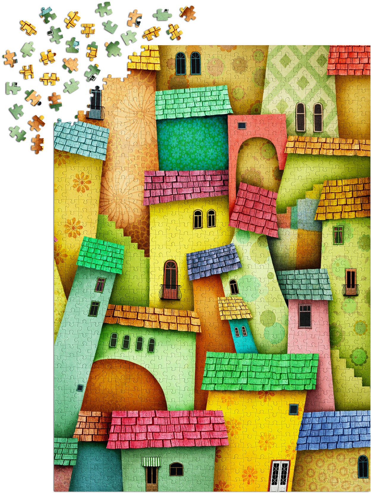 1000 Pieces Jigsaw Puzzle - Joyful Houses (1629)
