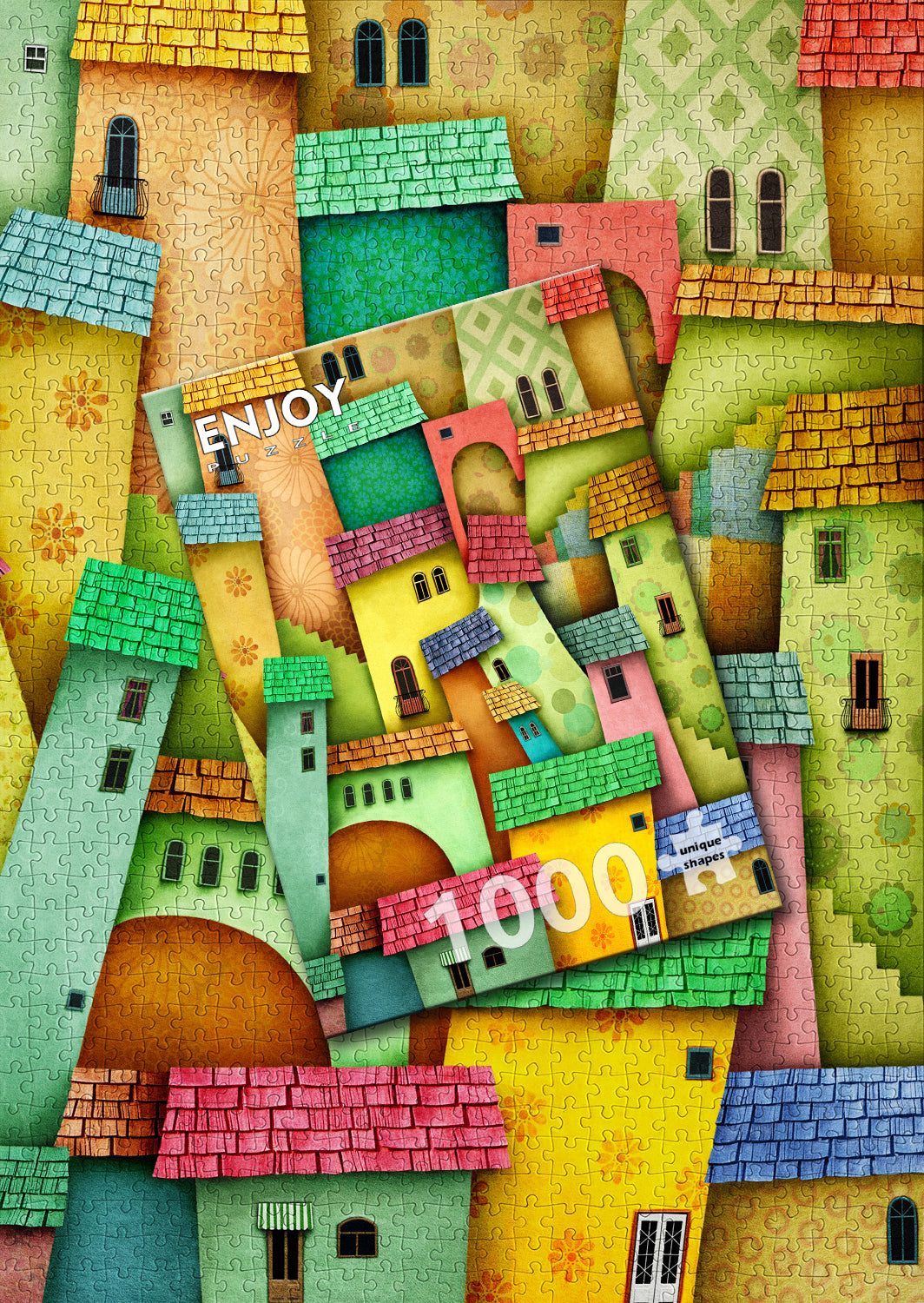 1000 Pieces Jigsaw Puzzle - Joyful Houses (1629)