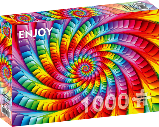 1000 Pieces Jigsaw Puzzle - Psychedelic Rainbow Spiral (1635)