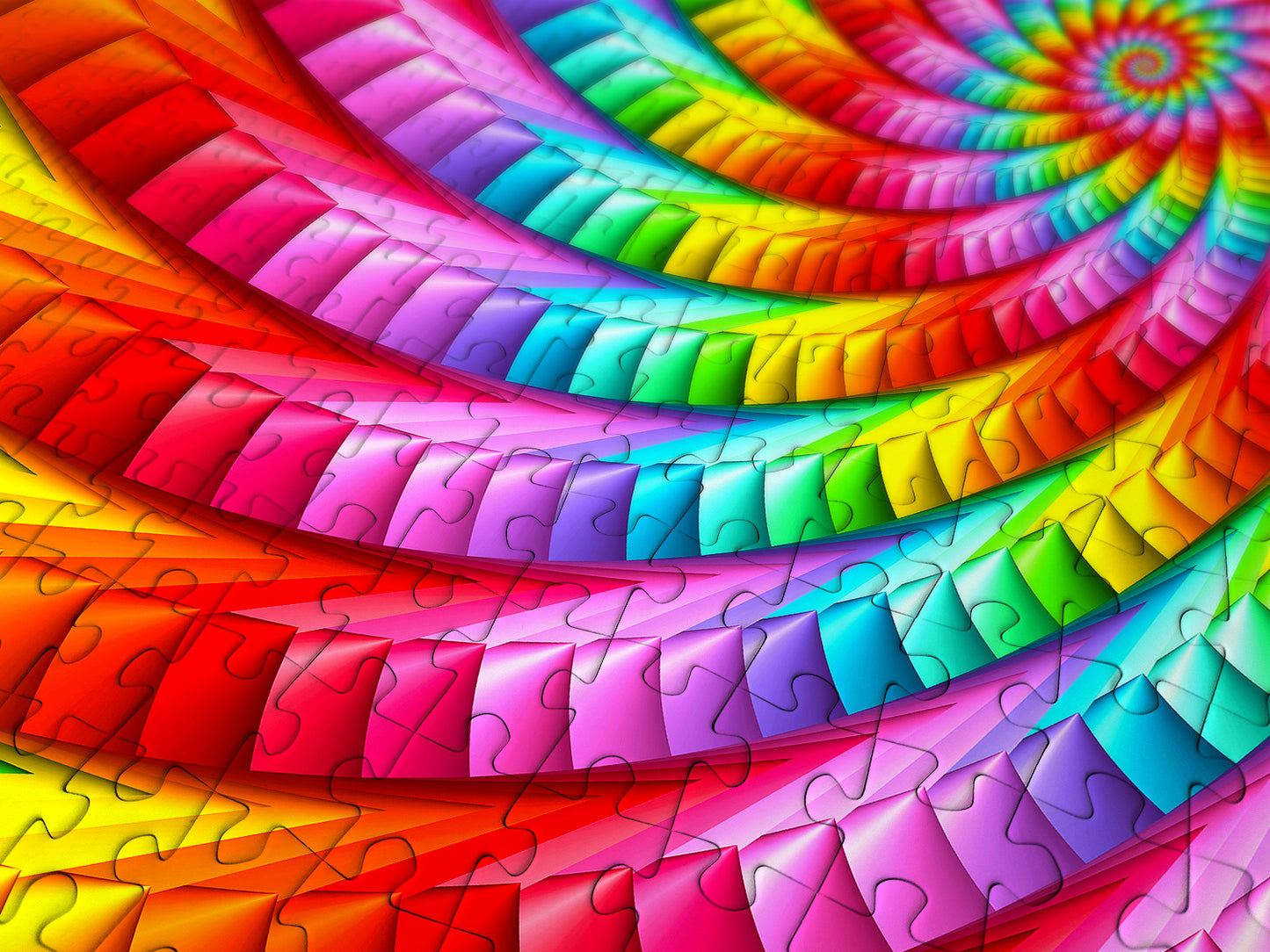 1000 Pieces Jigsaw Puzzle - Psychedelic Rainbow Spiral (1635)