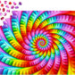 1000 Pieces Jigsaw Puzzle - Psychedelic Rainbow Spiral (1635)