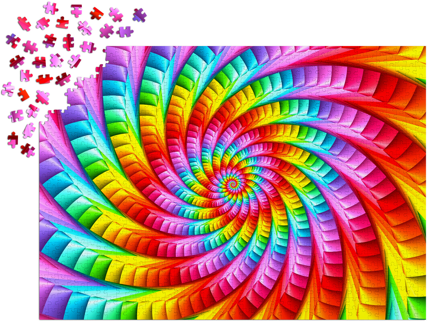 1000 Pieces Jigsaw Puzzle - Psychedelic Rainbow Spiral (1635)