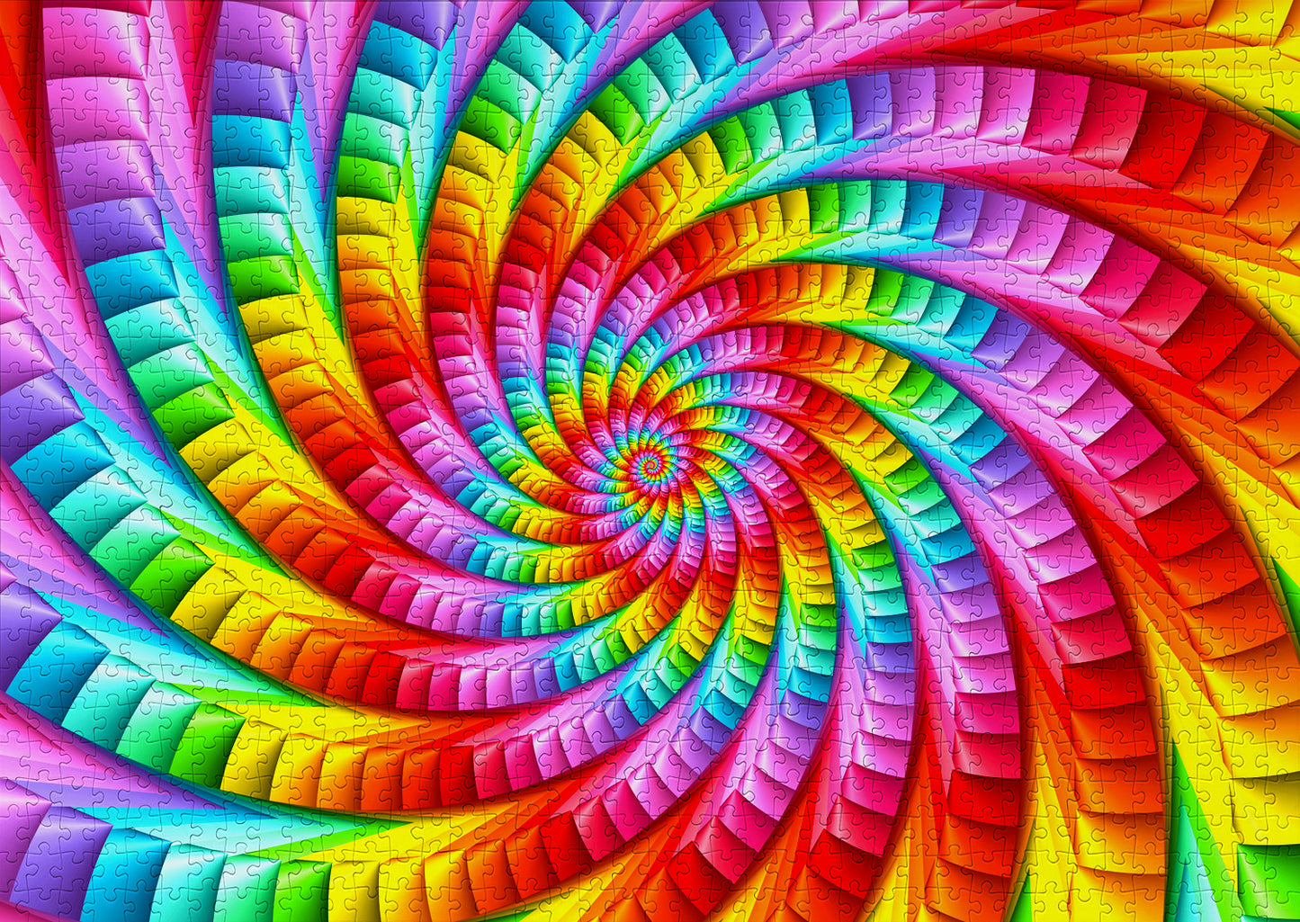 1000 Pieces Jigsaw Puzzle - Psychedelic Rainbow Spiral (1635)