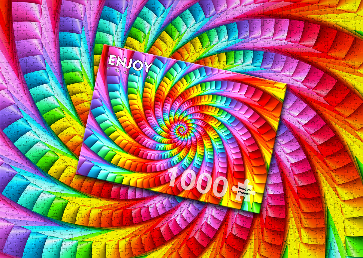 1000 Pieces Jigsaw Puzzle - Psychedelic Rainbow Spiral (1635)