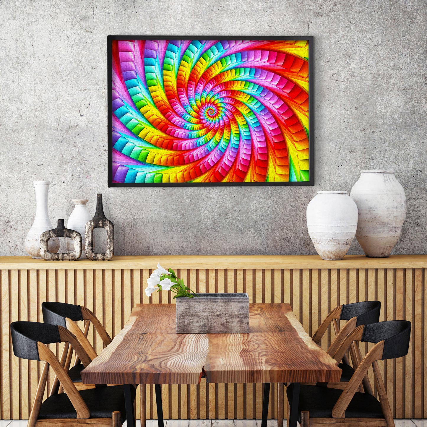 1000 Pieces Jigsaw Puzzle - Psychedelic Rainbow Spiral (1635)