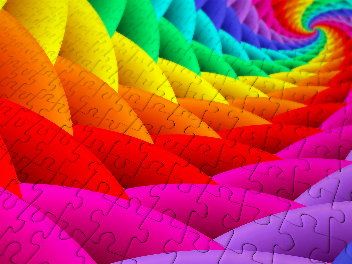 1000 Pieces Jigsaw Puzzle - Gradient Rainbow Swirl (1638) – ENJOY