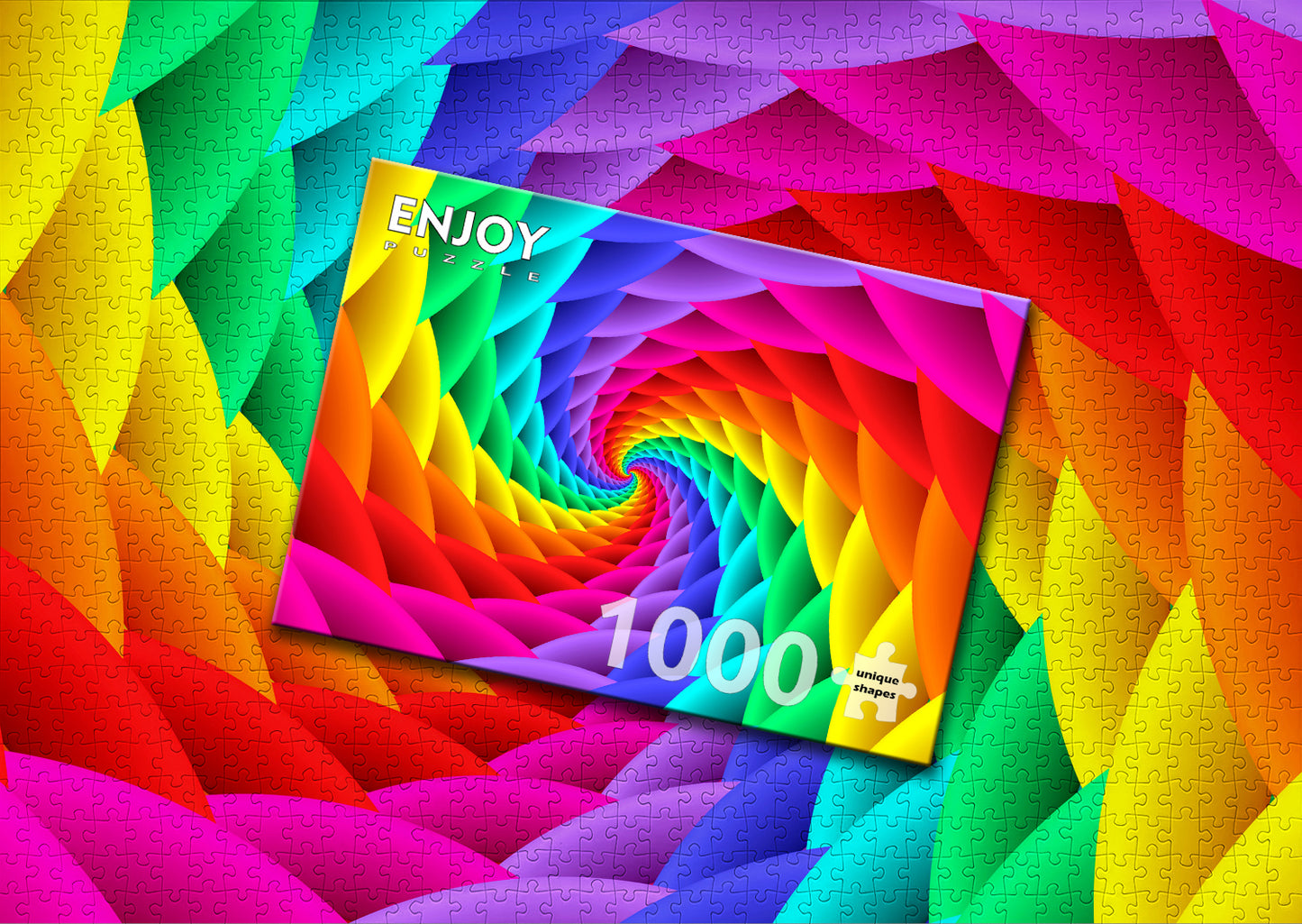 1000 Pieces Jigsaw Puzzle - Gradient Rainbow Swirl (1638)