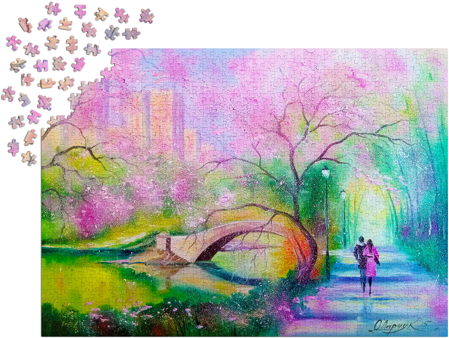 1000 Pieces Jigsaw Puzzle - A Walk In A City Park (1681)